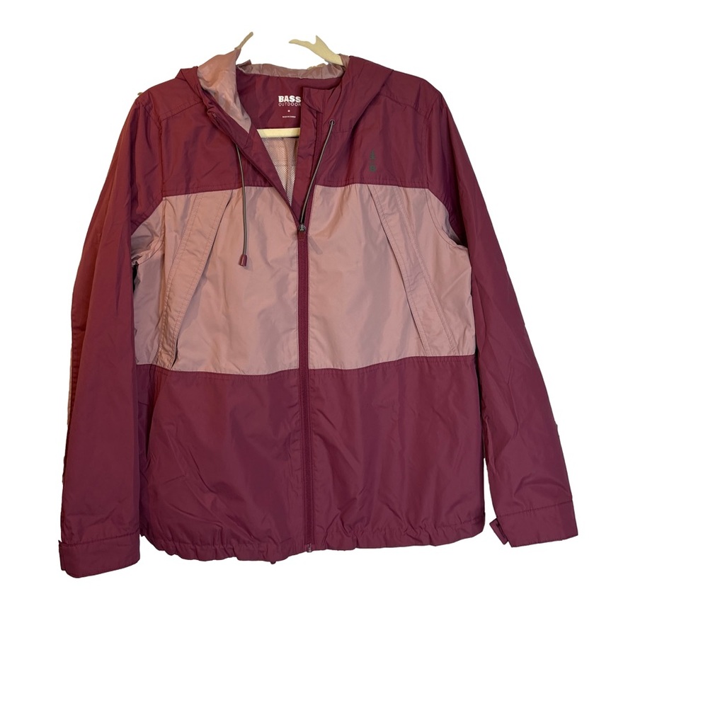 ⭐️ Bass Outdoor color-block hooded windbreaker jacket in dusty pink- med